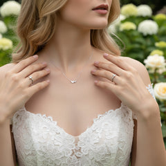 CUBIC ZIRCONIA COLLECTION - CHIC HEART NECKLACE - CZNK200 - 925 SILVER