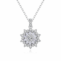 CUBIC ZIRCONIA COLLECTION - CRYSTAL CHIC NECKLACE - CZNK201 SILVER