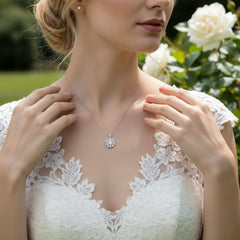 CUBIC ZIRCONIA COLLECTION - CRYSTAL CHIC NECKLACE - CZNK201 SILVER