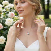 CUBIC ZIRCONIA COLLECTION - VINTAGE CHIC NECKLACE NK202 SILVER