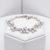 CUBIC ZIRCONIA COLLECTION - COUTURE OPAL SHIMMER BRACELET - BR151 SILVER
