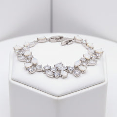 CUBIC ZIRCONIA COLLECTION - COUTURE OPAL SHIMMER BRACELET - BR151 SILVER