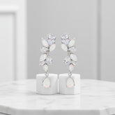 CUBIC ZIRCONIA COLLECTION - COUTURE OPAL SHIMMER EARRINGS - CZER754 SILVER