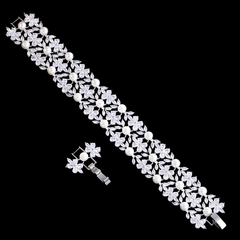 CUBIC ZIRCONIA COLLECTION - LUXURY SIMULATED DIAMOND BRACELET - BR152 SILVER