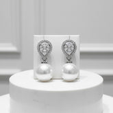 CUBIC ZIRCONIA COLLECTION - REGAL CHARM EARRINGS - CZER757 SILVER