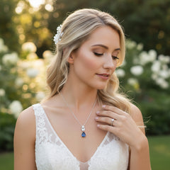 CUBIC ZIRCONIA COLLECTION - STARLET CHIC NECKLACE - CZNK86 SAPPHIRE