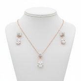 CUBIC ZIRCONIA COLLECTION - DAINTY CRYSTAL GEM SET - CZNK32 ROSE GOLD