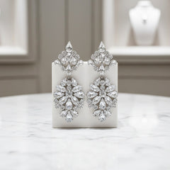 ATHENA COLLECTION - STARLET EXTRAVAGANCE EARRINGS - CZER758 SILVER