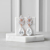 CUBIC ZIRCONIA COLLECTION - STARLET CHIC EARRINGS - CZER368 ROSE GOLD
