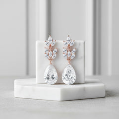 CUBIC ZIRCONIA COLLECTION - STARLET CHIC EARRINGS - CZER368 ROSE GOLD