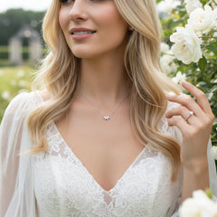 CUBIC ZIRCONIA COLLECTION - SIMPLY CHIC NECKLACE - CZNK212 SILVER