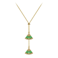 CUBIC ZIRCONIA COLLECTION - GATSBY STYLE NECKLACE - CZNK214 EMERALD