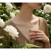 CUBIC ZIRCONIA COLLECTION - GATSBY STYLE NECKLACE - CZNK214 EMERALD