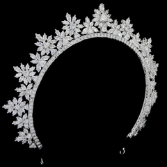 CUBIC ZIRCONIA COLLECTION - SILVER SIREN HEADPIECE - AHB183 SILVER