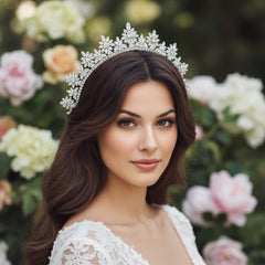 CUBIC ZIRCONIA COLLECTION - SILVER SIREN HEADPIECE - AHB183 SILVER