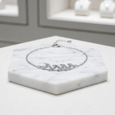 CUBIC ZIRCONIA COLLECTION - DAINTY ELEGANCE BRACELET - CZBR154 SILVER