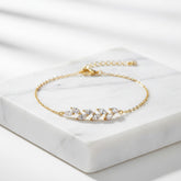 CUBIC ZIRCONIA COLLECTION - DAINTY ELEGANCE BRACELET - CZBR154 GOLD