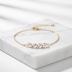 CUBIC ZIRCONIA COLLECTION - DAINTY ELEGANCE BRACELET - CZBR154 GOLD