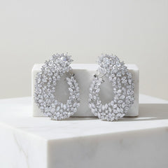 CUBIC ZIRCONIA COLLECTION - HOLLYWOOD STARLET EARRINGS - CZER759 SILVER