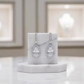 CUBIC ZIRCONIA COLLECTION - CRYSTAL SHIMMER EARRINGS - SILVER CZER760