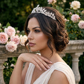 ATHENA COLLECTION - DAINTY VINE TIARA - AHB184 SILVER