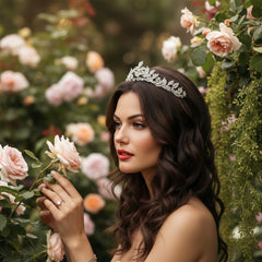 ATHENA COLLECTION - DAINTY VINE TIARA - AHB184 SILVER