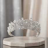 ATHENA COLLECTION - CRYSTALLURE HANDMADE TIARA - AHB185 SILVER