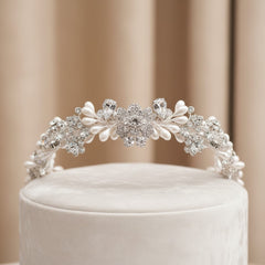 ATHENA COLLECTION - EXQUISITE GARLAND HEADBAND - AHB186 SILVER