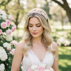 ATHENA COLLECTION - EXQUISITE GARLAND HEADBAND - AHB186 SILVER
