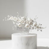 ATHENA COLLECTION - CHIC FLOWER HAIR COMB - HC284 SILVER