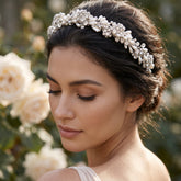ATHENA COLLECTION - EXQUISITE GARLAND HEADBAND - AHB186 SILVER