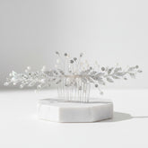 ATHENA COLLECTION - VINTAGE VINE HAIR COMB- HC285 SILVER
