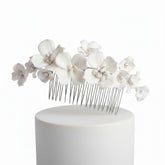 ATHENA COLLECTION - STARLET FLORAL BEAUTY HAIR COMB - HC286 SILVER