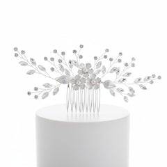 ATHENA COLLECTION - VINTAGE SPRAY HAIR COMB - HC287 SILVER