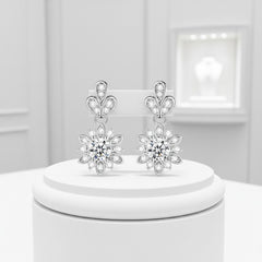 CUBIC ZIRCONIA COLLECTION - DAINTY VINTAGE EARRINGS - CZER761 SILVER
