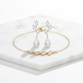 CUBIC ZIRCONIA COLLECTION - DAINTY ELEGANCE BRACELET SET - COLLECTION 2A GOLD
