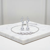 CUBIC ZIRCONIA COLLECTION - DAINTY ELEGANCE BRACELET SET - COLLECTION 2A SILVER
