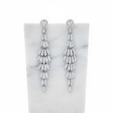 CUBIC ZIRCONIA COLLECTION - GATSBY INSPIRED CHANDELIER EARRINGS - CZER767 SILVER