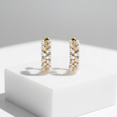 CUBIC ZIRCONIA COLLECTION - CHIC PEARL EARRINGS - CZER768 GOLD