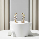 CUBIC ZIRCONIA COLLECTION - CHIC PEARL EARRINGS - CZER768 GOLD