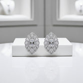 CUBIC ZIRCONIA COLLECTION - VINTAGE SPARKLE EARRINGS - CZER769 SILVER