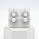 CUBIC ZIRCONIA COLLECTION - STARLET GLAM EARRINGS - CZER771 SILVER