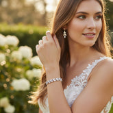 CUBIC ZIRCONIA COLLECTION - VINTAGE SPARKLE BRACELET SET - SILVER
