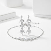 CUBIC ZIRCONIA COLLECTION - DAINTY DROP EARRINGS SET - SILVER