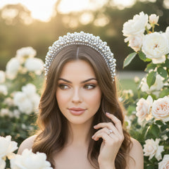 ATHENA COLLECTION - LUXE PEARL HEADBAND - AHB166 GREY