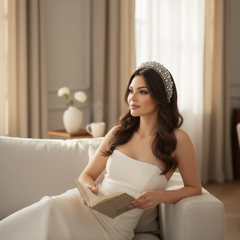 ATHENA COLLECTION - LUXE PEARL HEADBAND - AHB166 GREY
