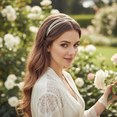 ATHENA COLLECTION - TRIPLE PEARL HEADBAND - AHB189 IVORY