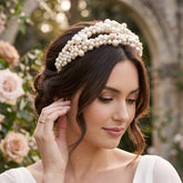 ATHENA COLLECTION - EXQUISITE PEARL HEADBAND - AHB190 GOLD