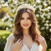 ATHENA COLLECTION - EXQUISITE PEARL HEADBAND - AHB190 GOLD