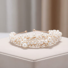 ATHENA COLLECTION - EXQUISITE PEARL HEADBAND - AHB190 GOLD